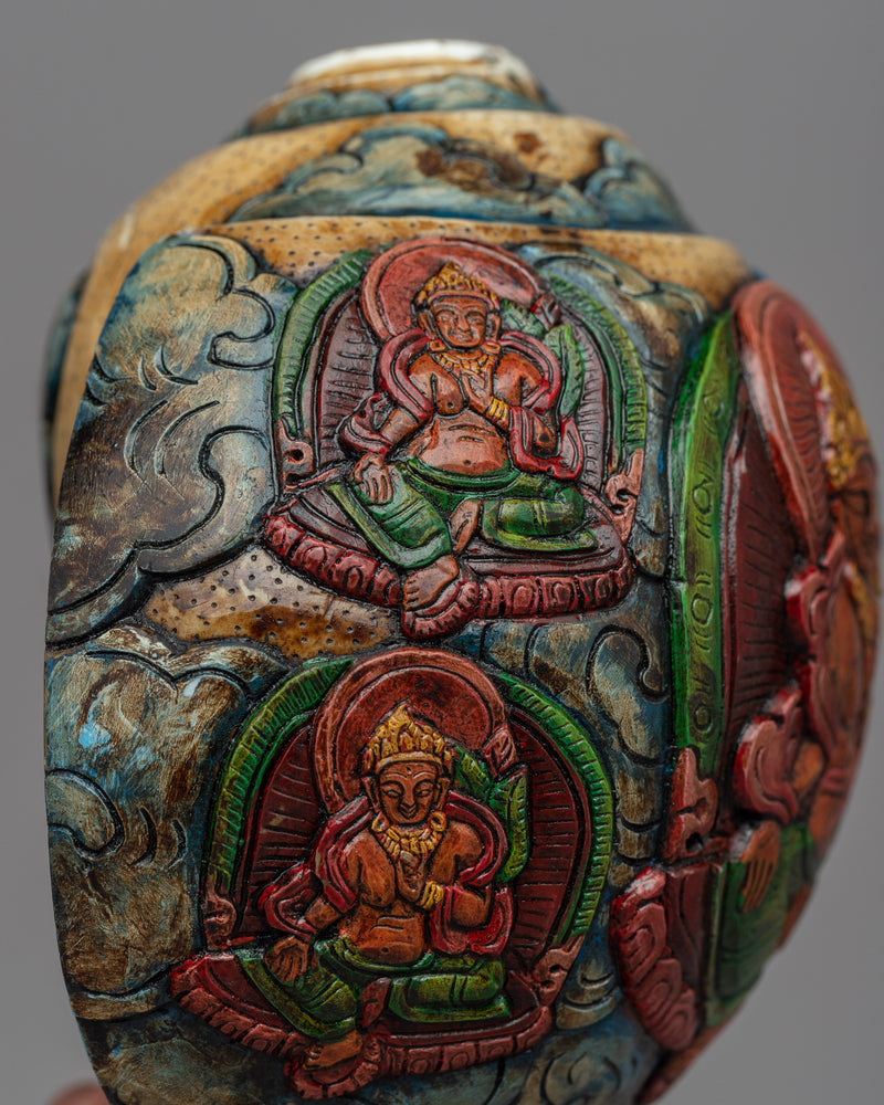 Buddhist Conche Shell | Deity Carved Sankha