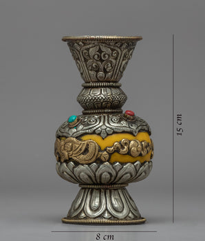 Vase Flower Set | Buddhist Gemstones Inlaid Vase
