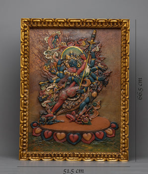 Tibetan Heruka Chakrasamvara Wooden Thangka | Buddhist Home Decor Thanka