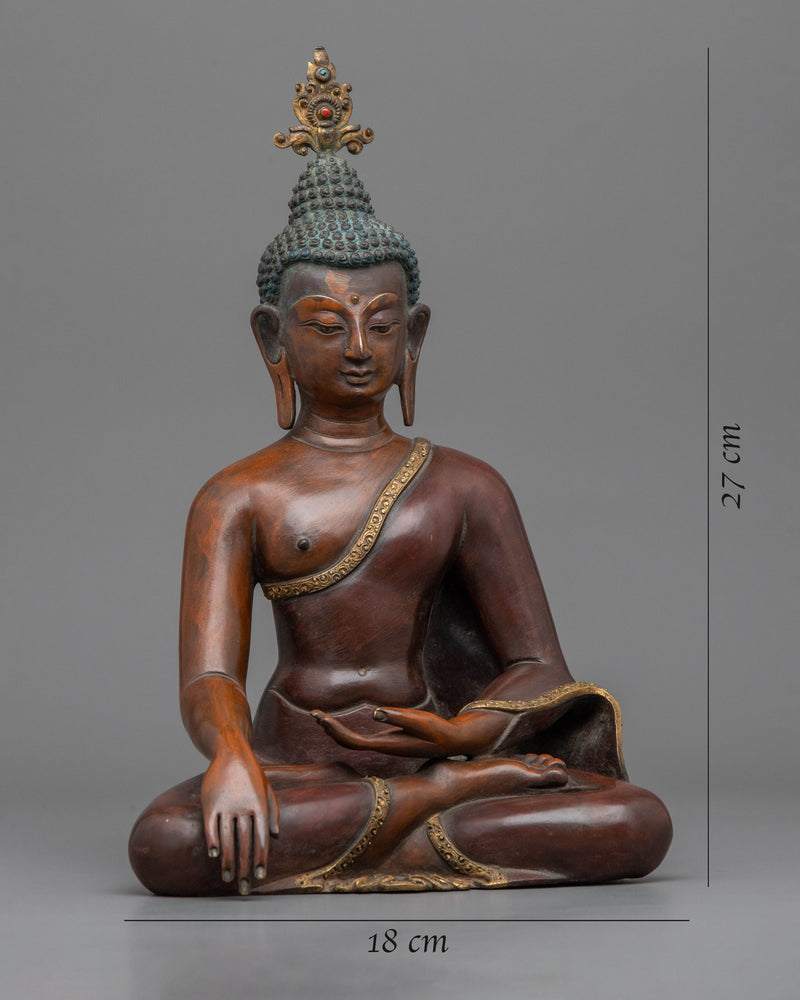 Shakyamuni Buddha Sculpture | Traditional Tibetan Style Buddhist Statue of Buddha