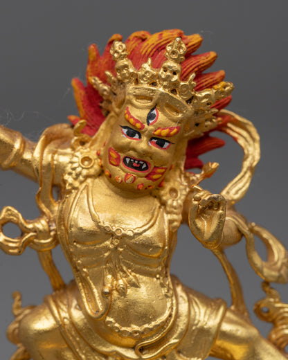 Machine Made Bodhisattva Vajrapani Statue | Gold Gilded Buddhist Statue