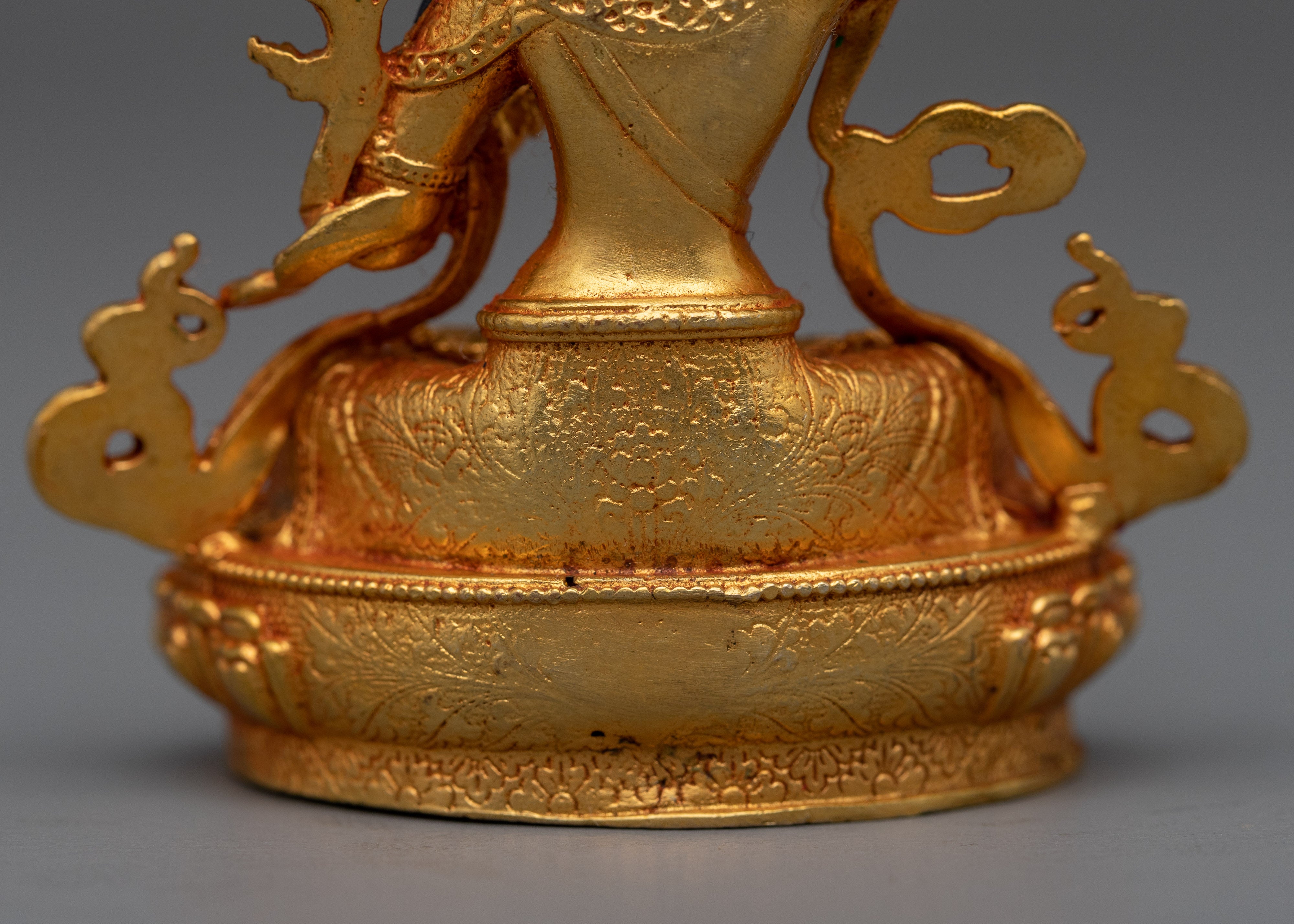 Machine-Made Manjushri Bodhisattva Statue | Buddhist Gold Gilded Copper Statue