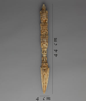 Himalayan 9 Headed Bone Phurba | Tibet Ritual Dagger