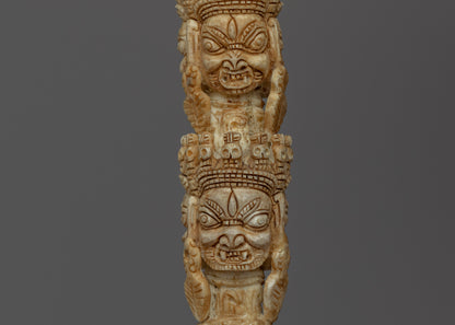 Himalayan 9 Headed Bone Phurba | Tibet Ritual Dagger