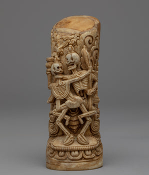 Tibetan Hand-Carving of Citipati | Buddhist Art