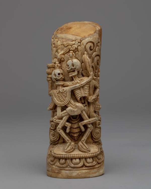 Tibetan Hand-Carving of Citipati | Buddhist Art