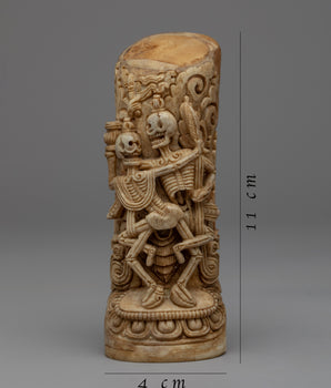 Tibetan Hand-Carving of Citipati | Buddhist Art