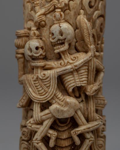 Tibetan Hand-Carving of Citipati | Buddhist Art