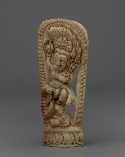 Dancing Mahakala Small Statue | Deer Horn(Ethically sourced bone) Sculpture