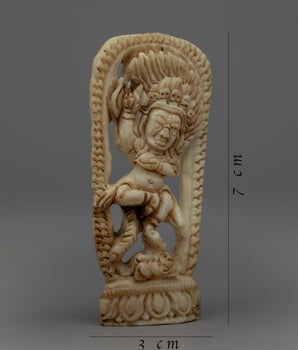 Dancing Mahakala Small Statue | Deer Horn(Ethically sourced bone) Sculpture
