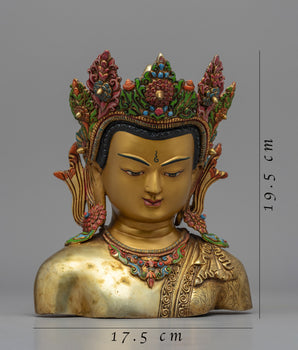 Crown Buddha Head Decoration  | 24K Gold Plated