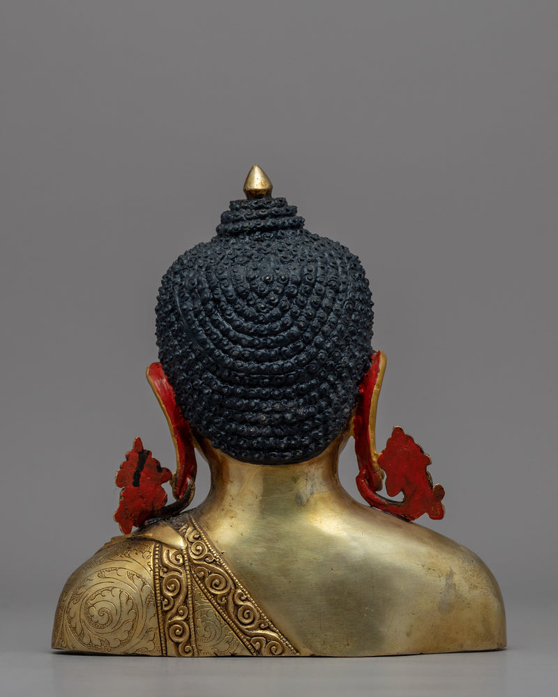 Decorative Buddha Head | Gold-Plated Himalayan Art