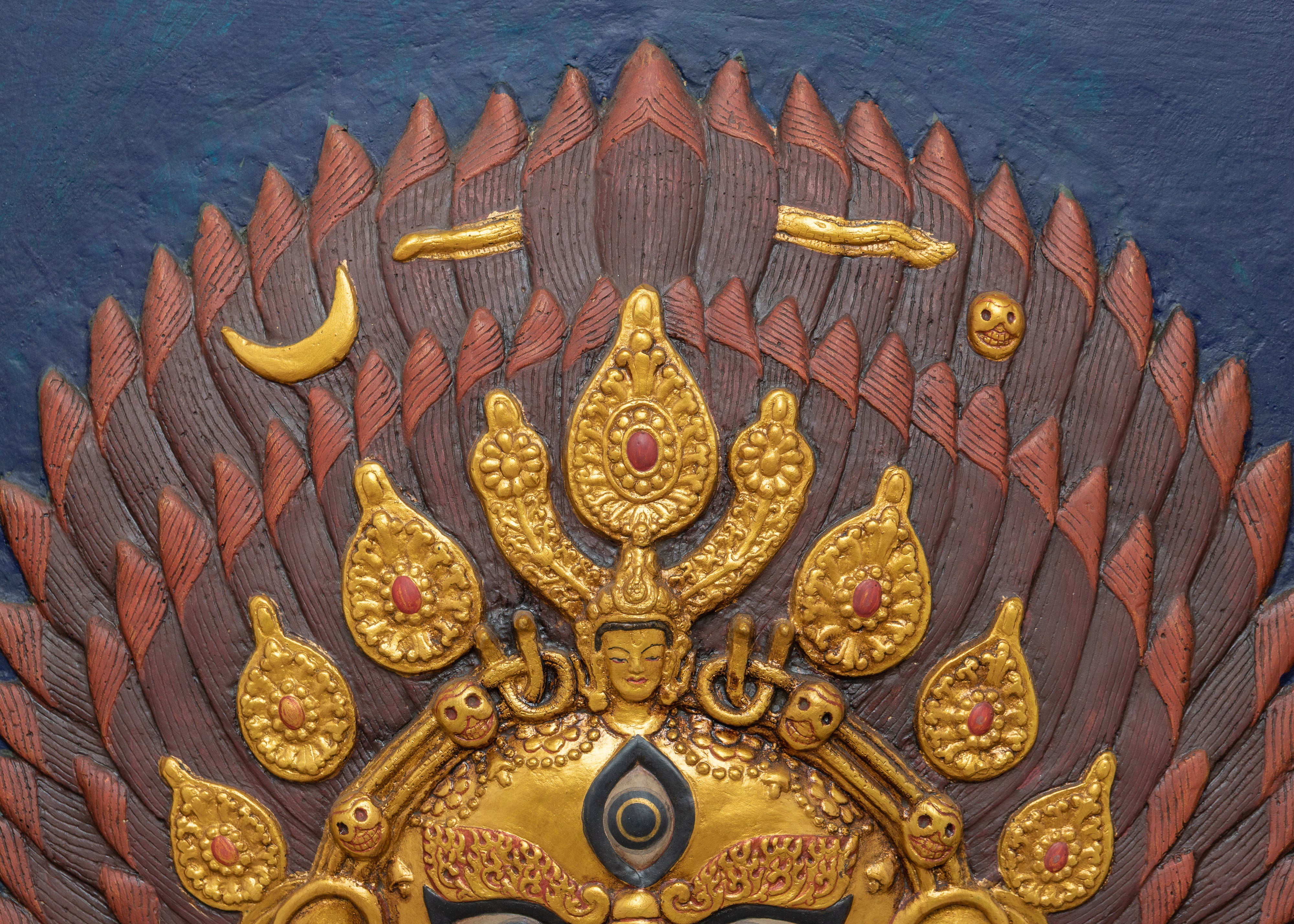 Bhairav Face Thangka | 24k Gold Plated