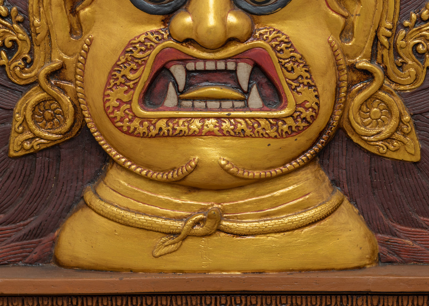 Bhairav face Thangka | 24k Gold Plated