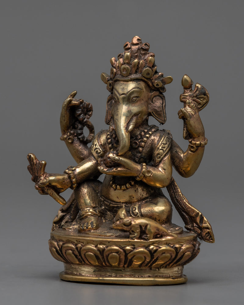 Shri Ganesha Statue | Copper Body Sculpture