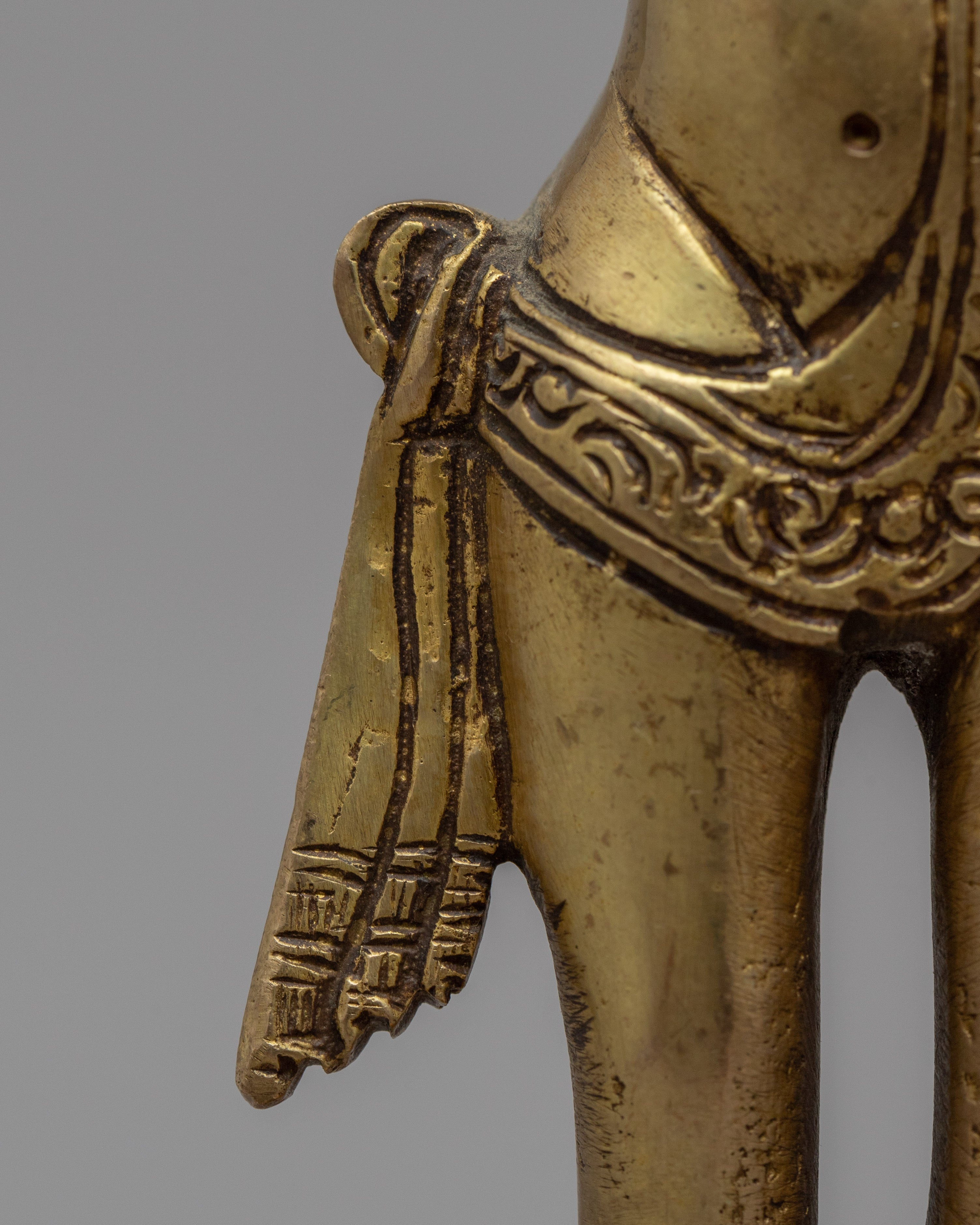 Gandhara Standing Buddha Statue | Brass Body Sculpture