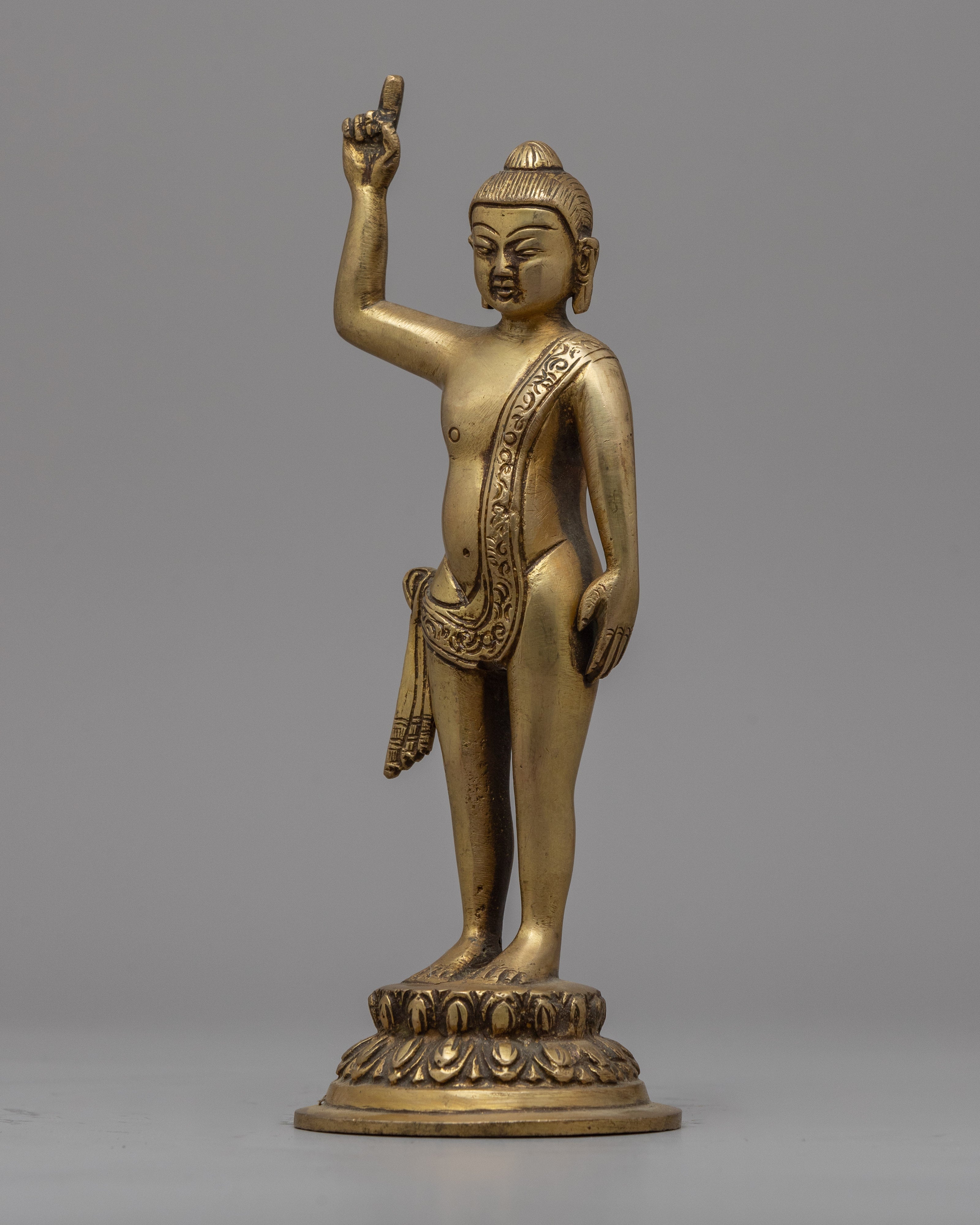 Gandhara Standing Buddha Statue | Brass Body Sculpture