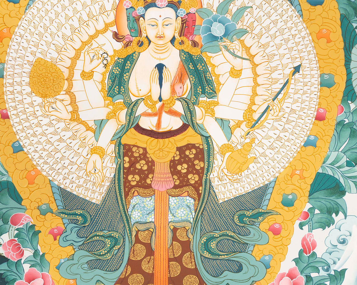 1000 Armed Avalokitsevara | Religious Buddhist Thangka | Wall Decors