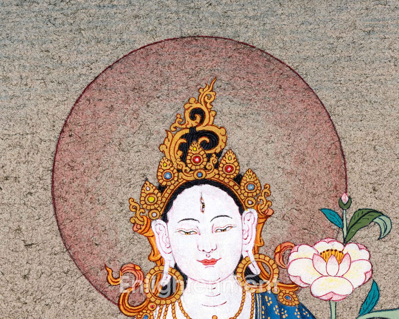 The Divine Presence of White Tara | Female Bodhisattva Thangka | A Thangka Journey to Compassion