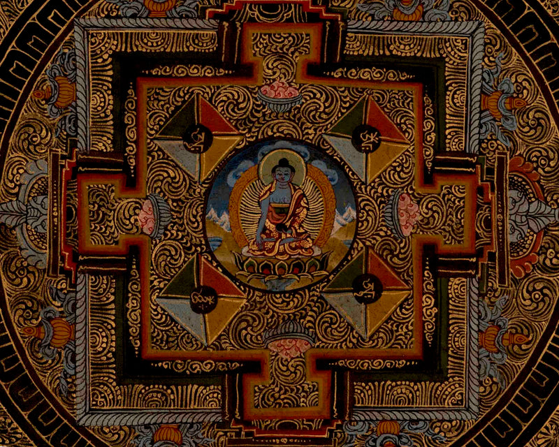 Medicine Buddha Mandala | Traditional Thangka Paint | Wall Decors