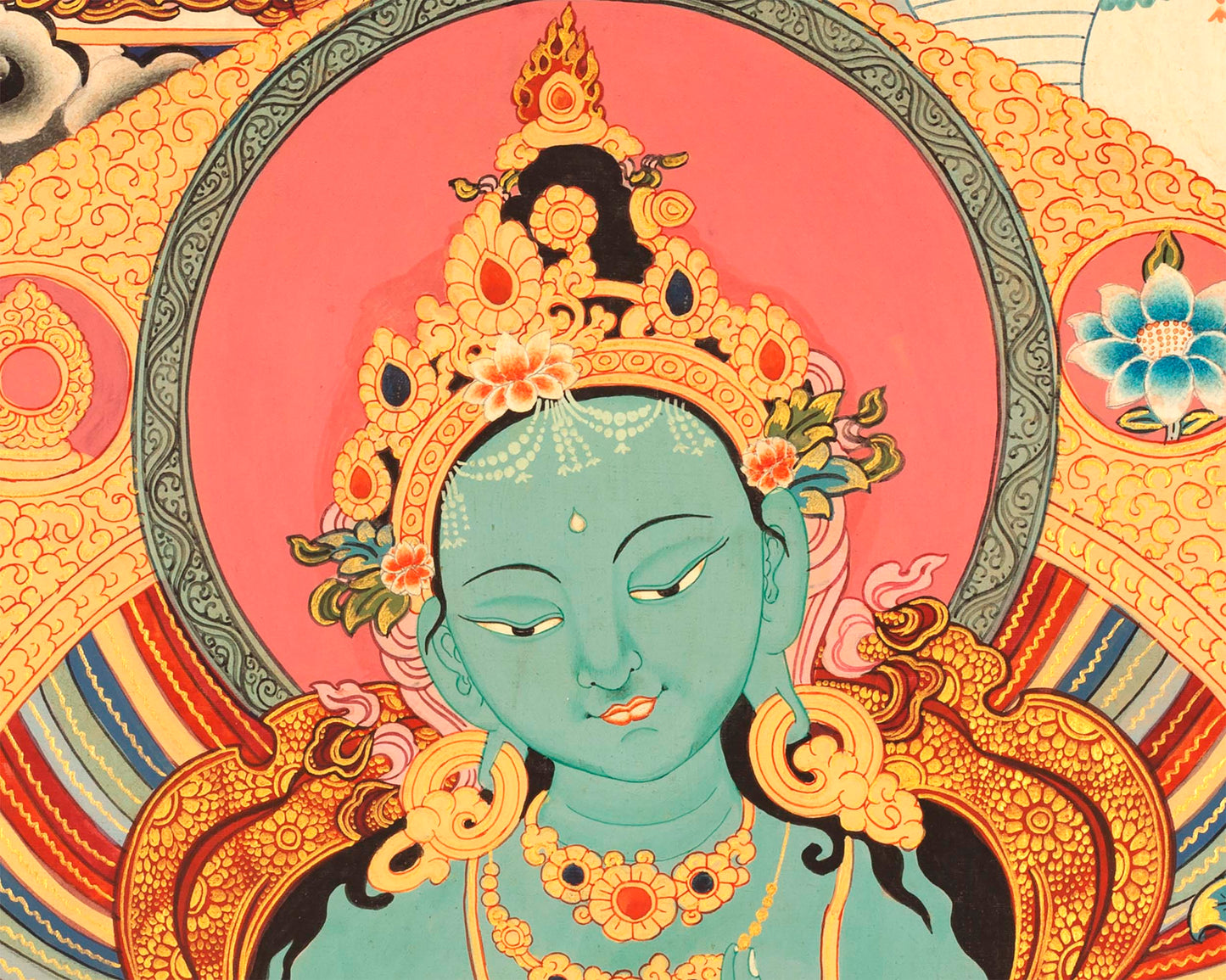 Goddess Green Tara | Tibetan Traditional Art | Digital Print