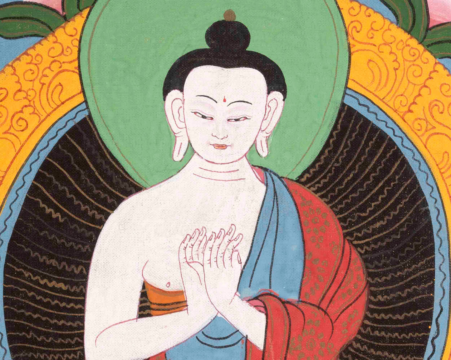 Vairocana Buddha Tibetan Thangka |  Spiritual Art for Altar space