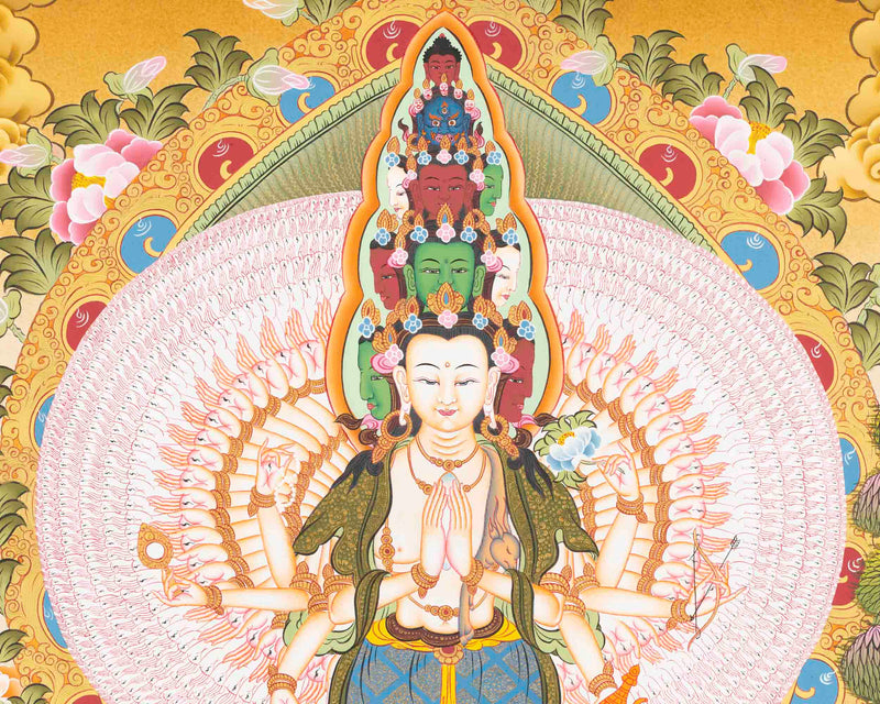 Avalokiteshvara Thangka Art | Religious Painting | Wall Decors