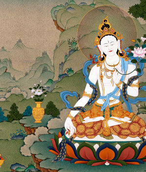 White Tara Thangka For Your Meditation Practice | Himalayan Buddhist Art