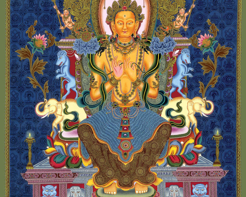 Maitreya Future Buddha Thangka Print | Digital Canvas Print