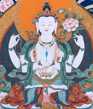 Four Armed Avalokiteshvara Print | High Quality Chenrezig Art