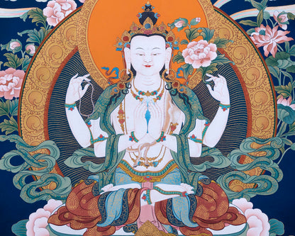 Four Armed Avalokiteshvara Print | High Quality Chenrezig Art