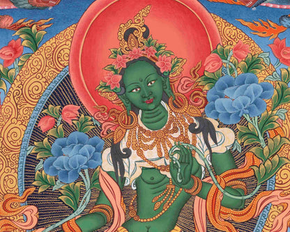 Goddess Green Tara | Religious Buddhist Artwork | Wall Decors