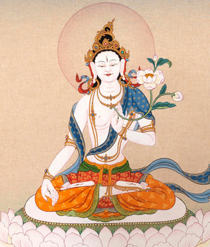 White Tara Traditional Painting | White Tara Thangka