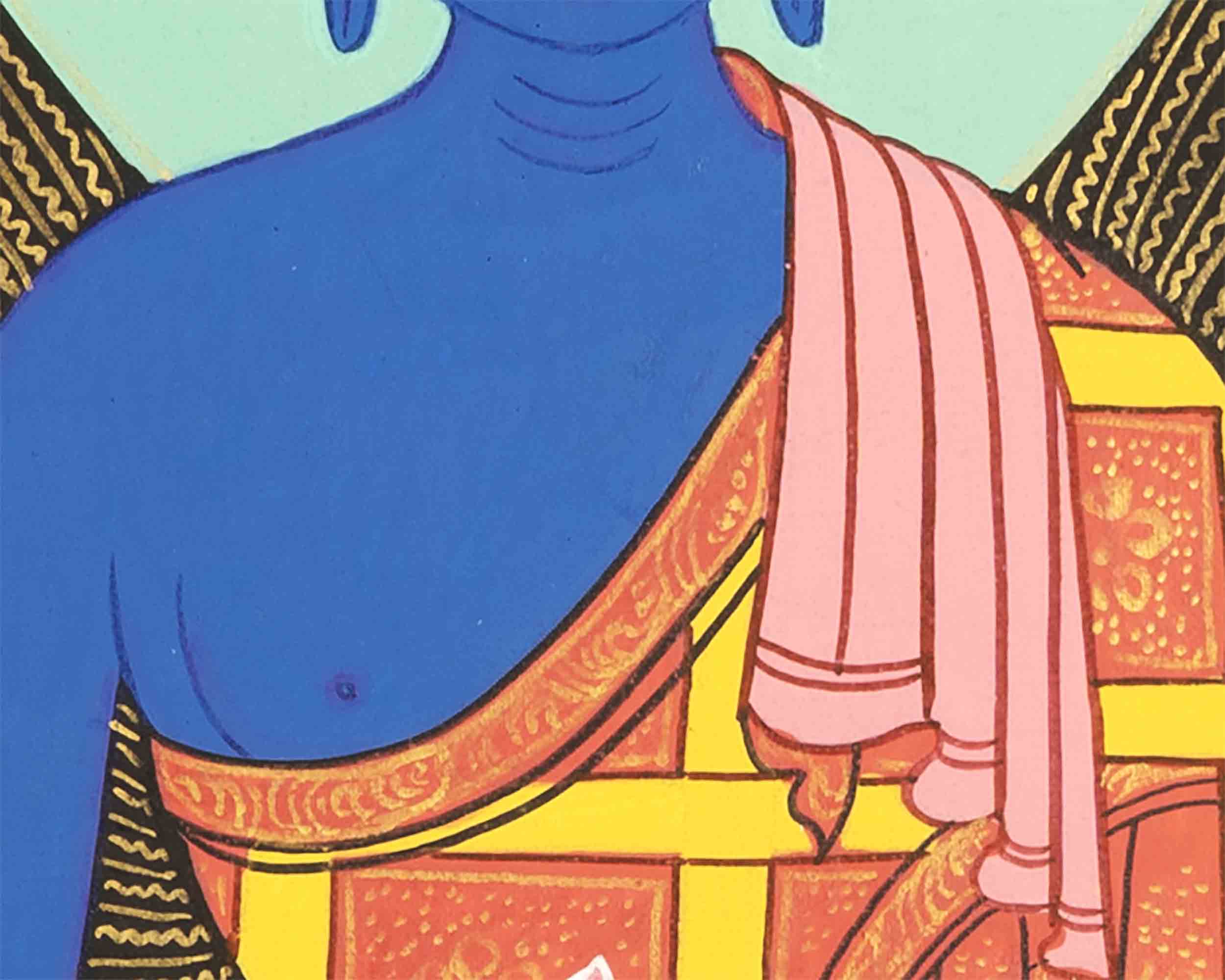 Bhaisajyaguru Thangka | Handpainted Medicine Buddha | Wall Hanging Decors