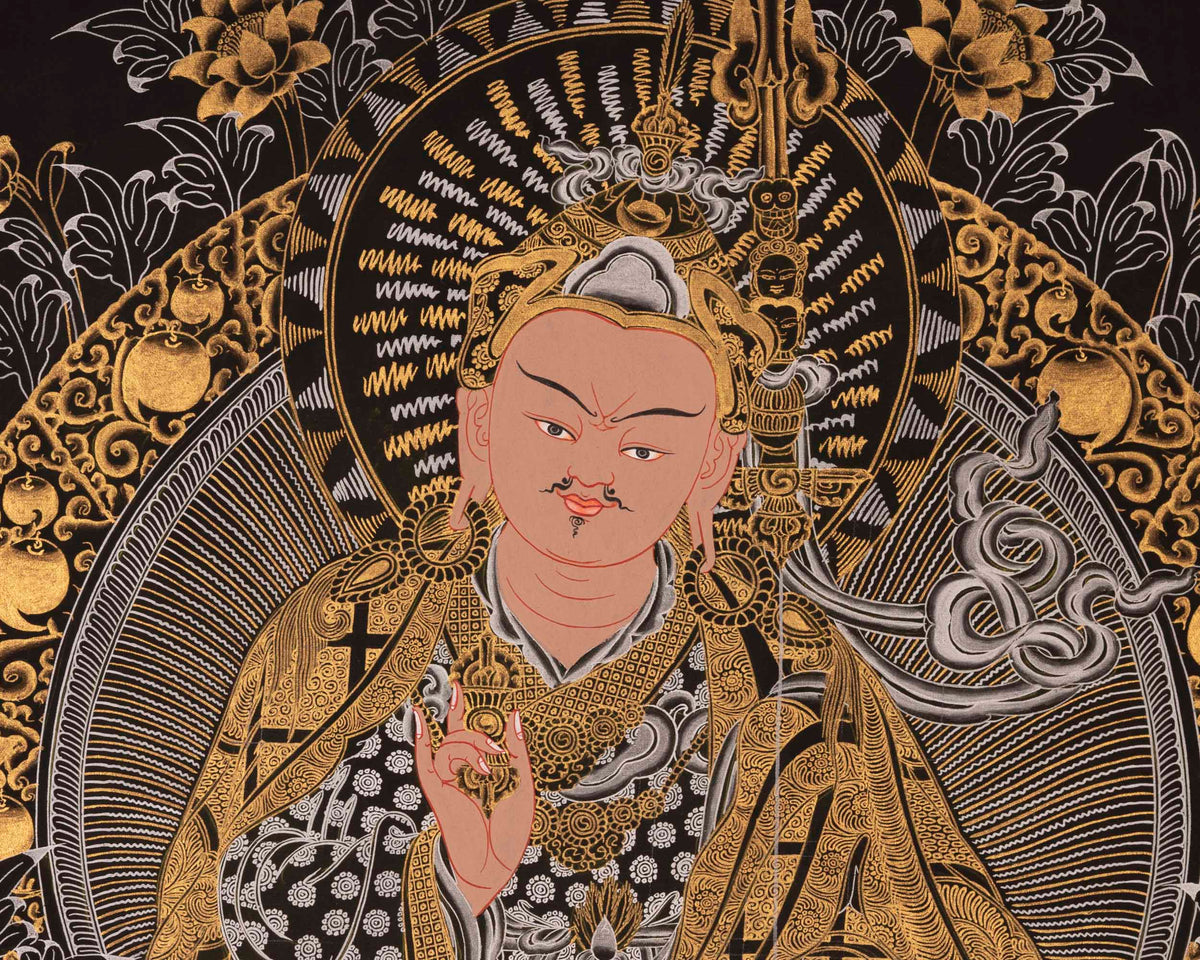 Guru Rinpoche Thangka | Traditional Tibetan Art | Wall Decors