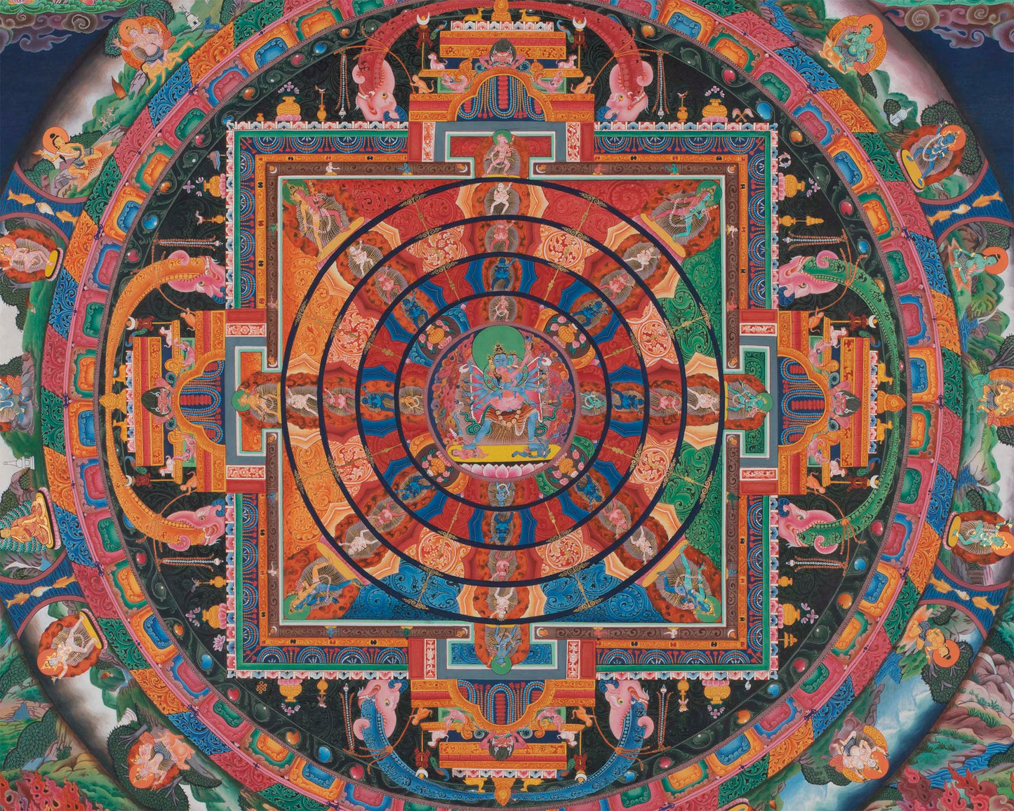 Chakrasamvara Mandala Prints | Newari Style Painted Art