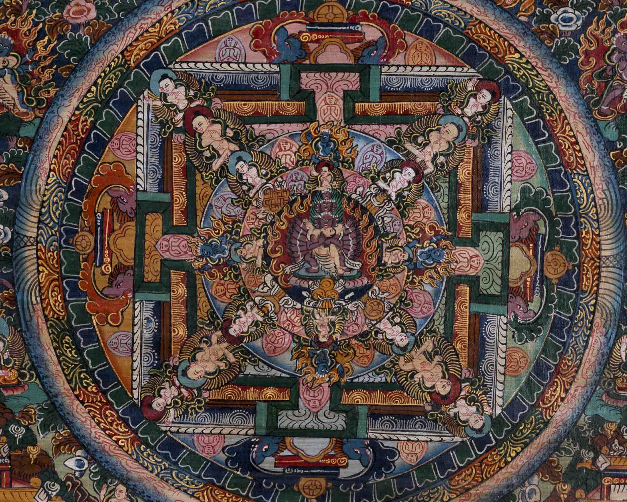 Traditional Heruka Mandala | Religious Buddhist Thangka | Wall Decors