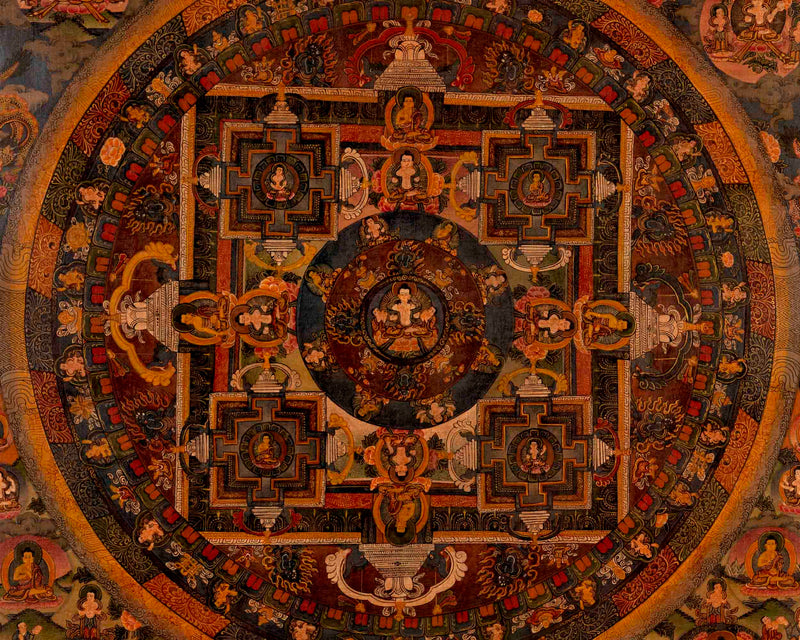 Bodhisattva Mandala Thangka | Traditional Tibetan Artwork | Wall Decors