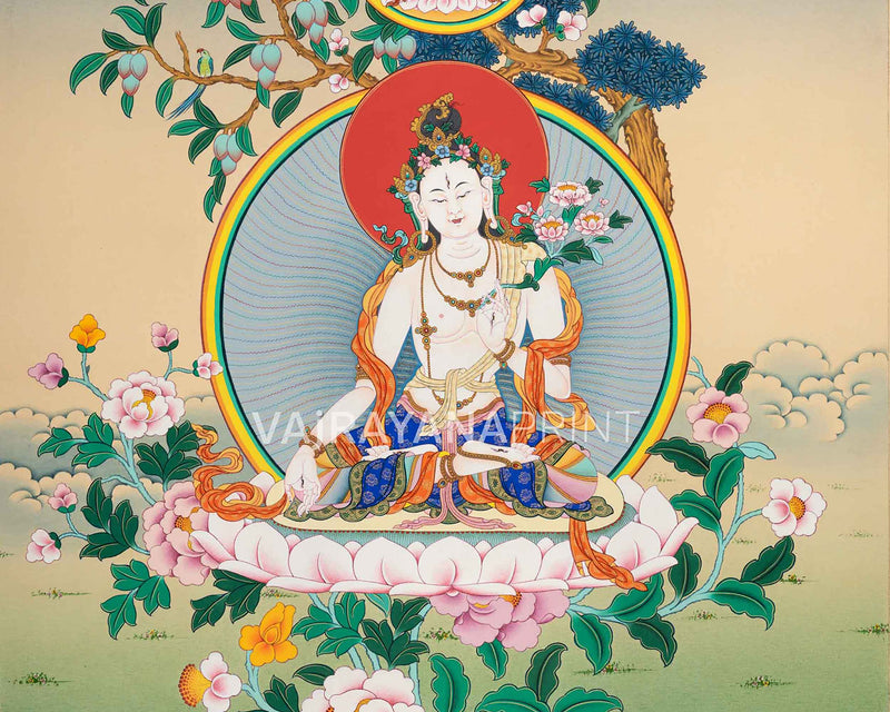 White Tara Wall Art | Traditional Painting| Himalayan Art