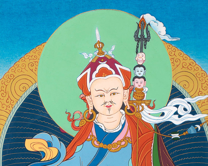 Guru Rinpoche Brocade Thangka | Padmasambhava Tibetan Art