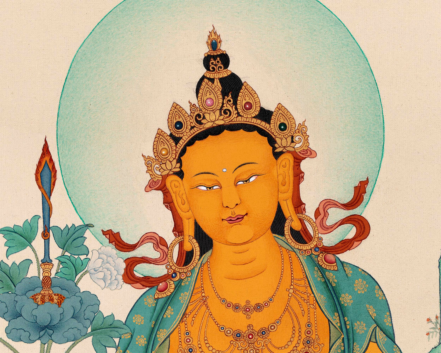 Bodhisattva Manjushri Thangka  | Tibetan Hand Painted Art