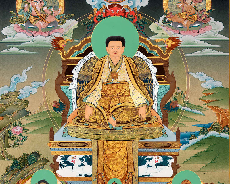 Marpa With Others Deities Thangka | Traditional Buddhist Art