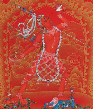 Traditional Himalayan Art Of Vajrayogini Dakini  | Tibetan Dakini Thangka For Mindfulness