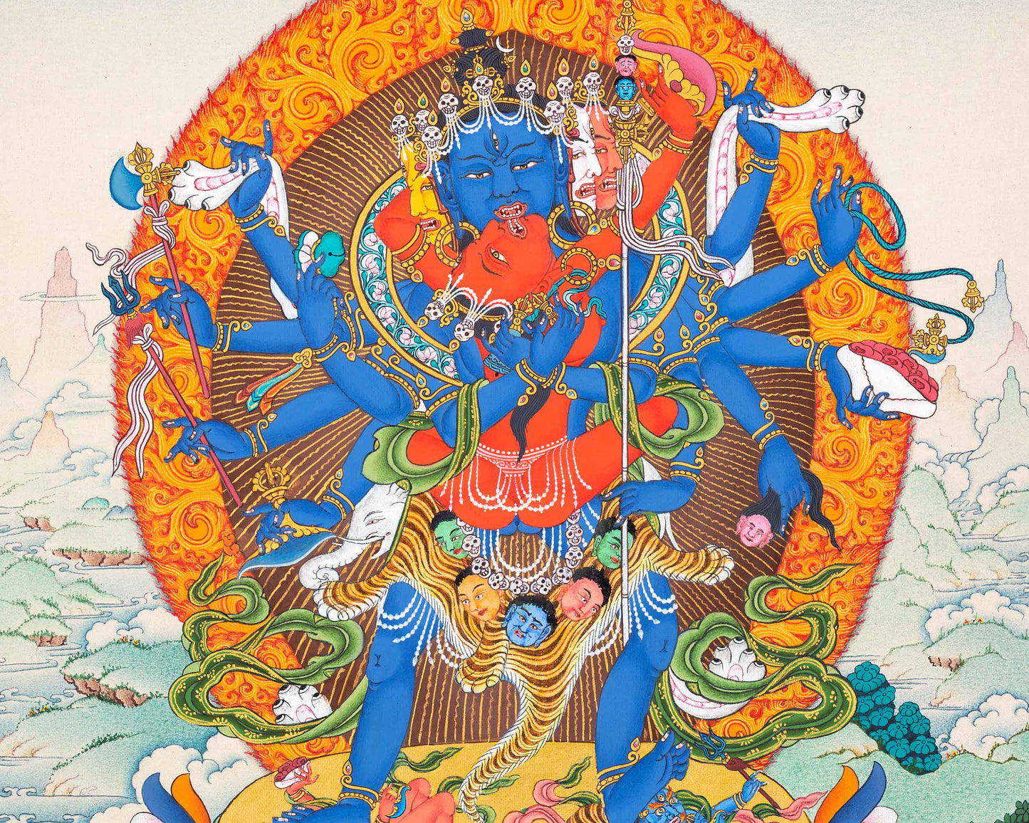 12 Armed Chakrasamvara Thangka | Meditational Deity | Tibetan Yidam Paintings