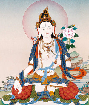 White Tara Thangka Print | High Quality Digital Canvas Print