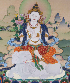 Tibetan Samantabhadra Thangka Print |Wall Hanging Spiritual Gifts | Art Canvas