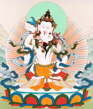 Vajrasattva And Consort | Yab Yum Thangka | Buddhist Deity
