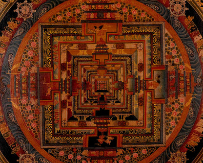 Tibetan Kalachakra Mandala | Traditional Thangka | Wall Decors