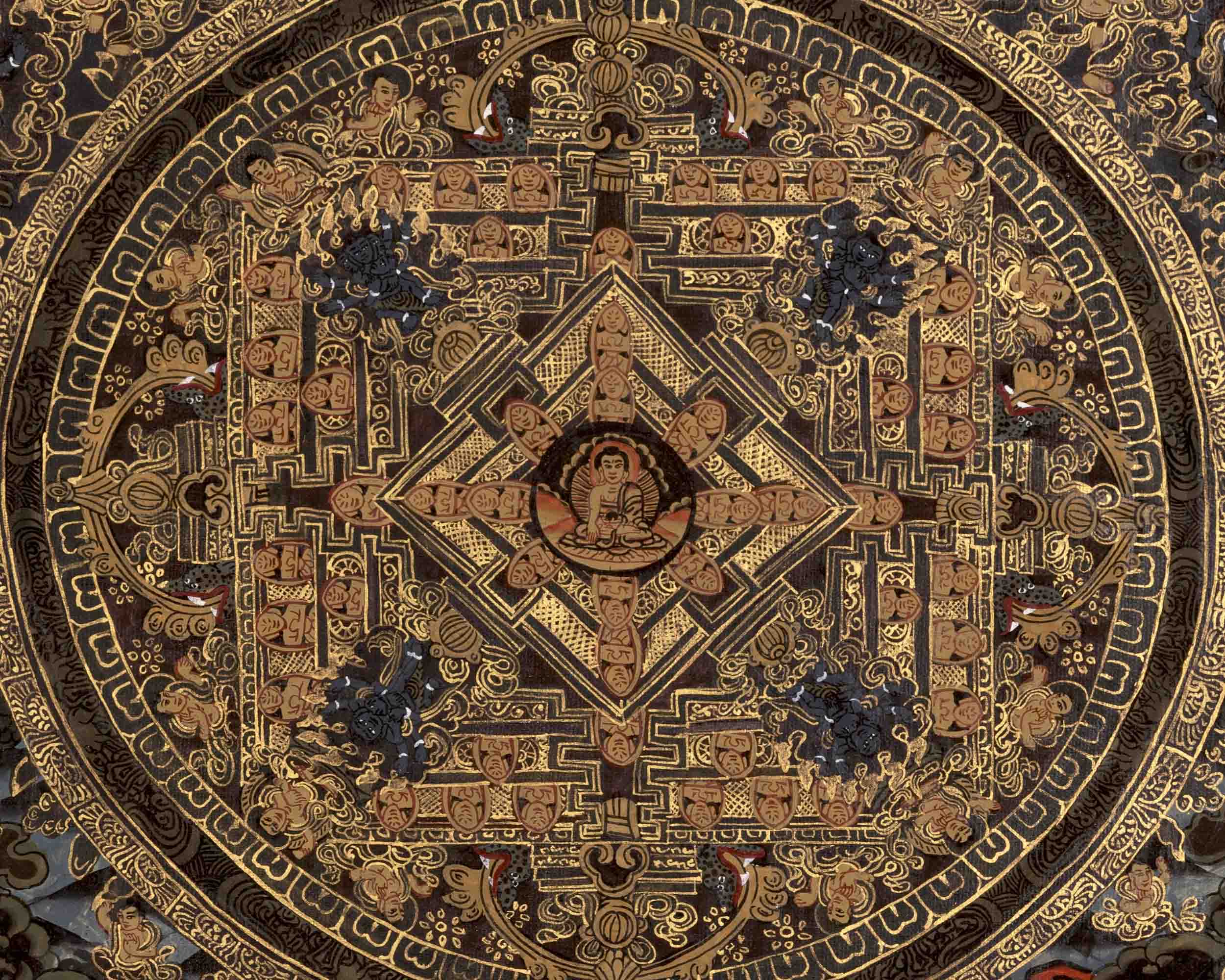 Vintage Shakyamuni Buddha Mandala  | Wall Decoration Painting