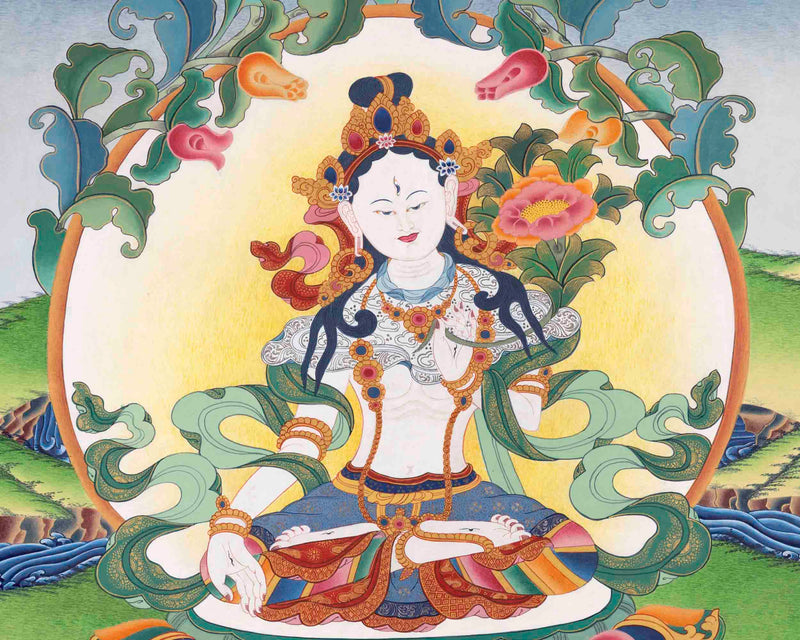 White Tara Thangka | Buddhist Religious Paintings